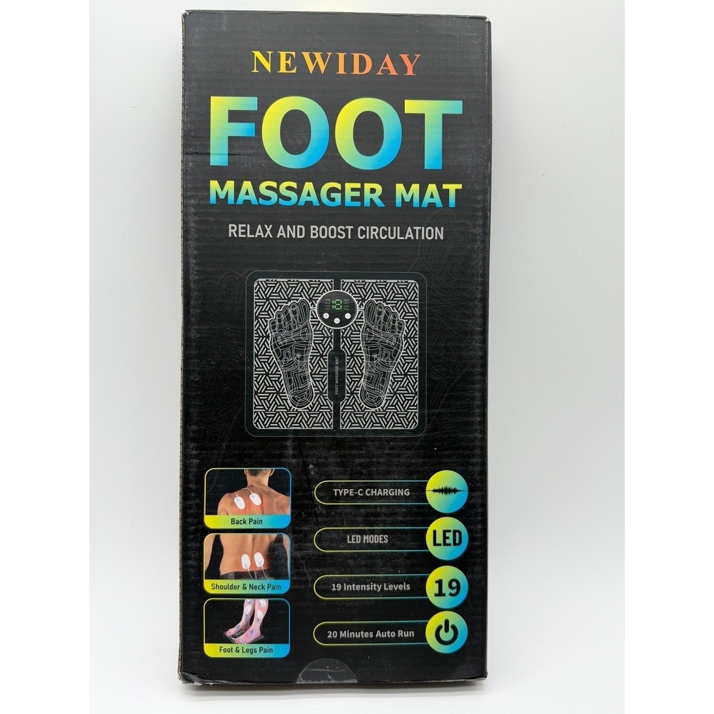 Newiday Foot Massager Mat EMS Leg Reshaping Electric Massage Pad Type-C Charging